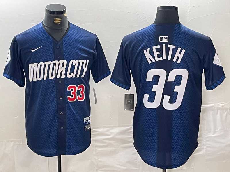 Mens Detroit Tigers #33 Colt Keith 2024 Navy City Connect Cool Base Limited Stitched Jerseys->detroit tigers->MLB Jersey